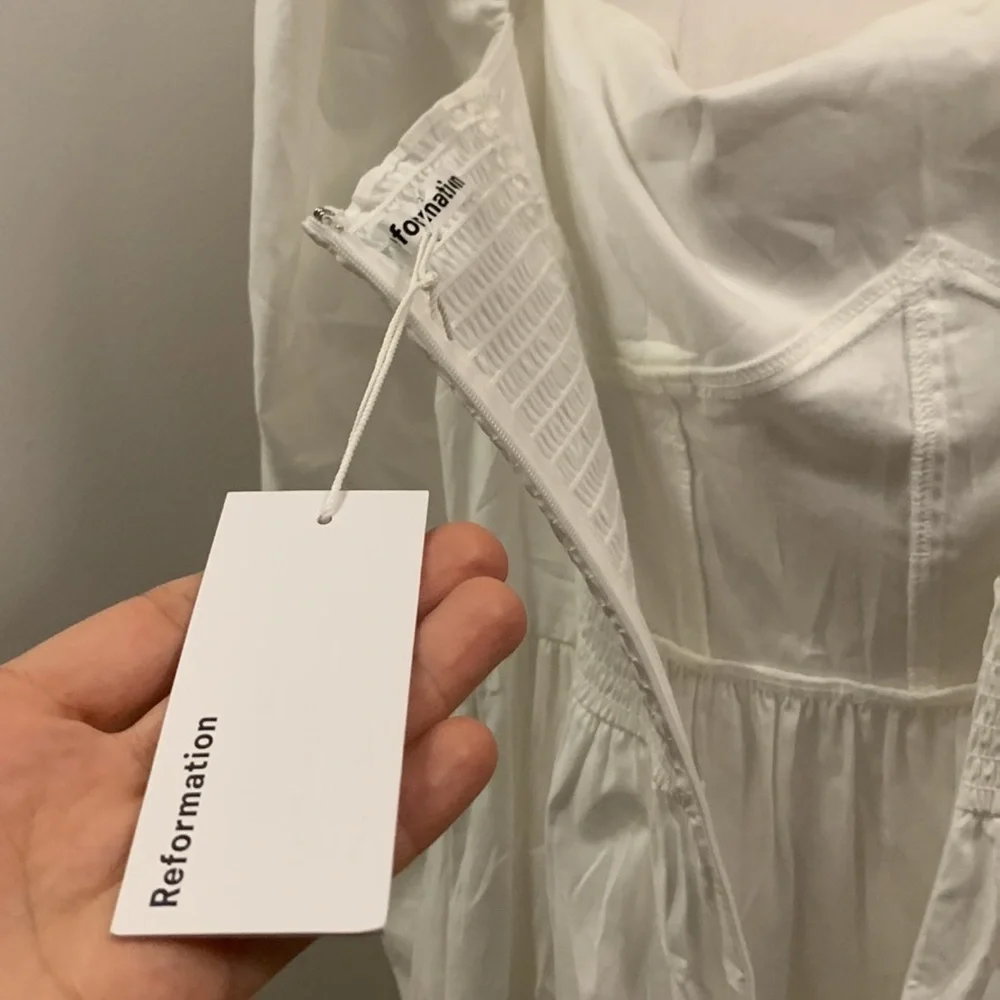 Reformation Luce Corset drop waist Dress White size 2 bridal - Picture 13 of 16